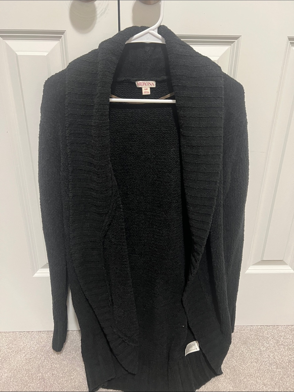 Merona Black Open-Front Shawl Collar Cardigan